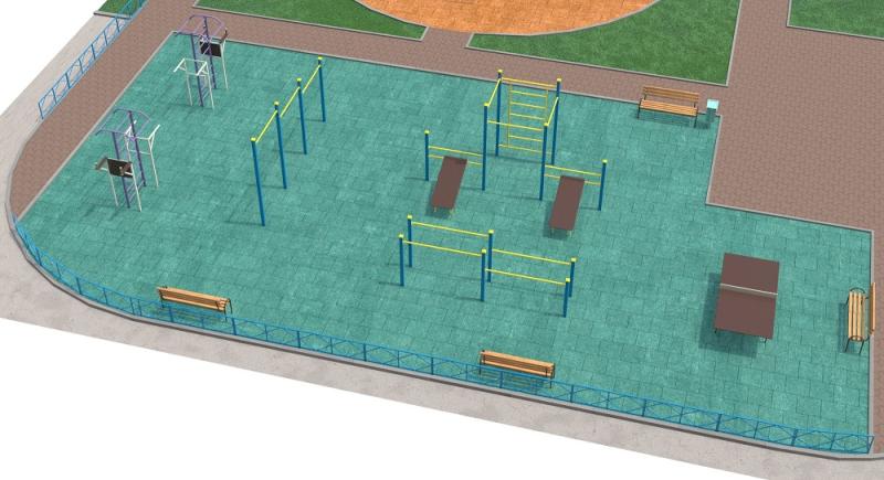 Проект спортивной площадки с столом теннисным в Луганске