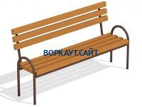 Парковая лавочка со спинкой МАФ 1605 в Луганске