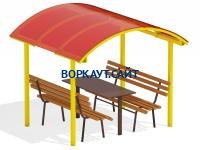 Стол и лавки под навесом МАФ 4005 в Луганске
