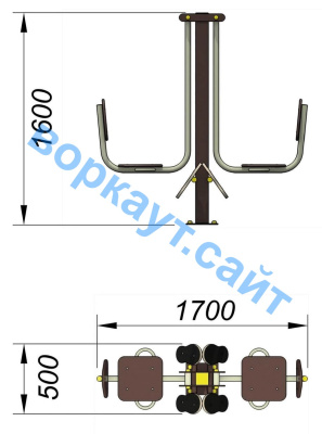 Уличный тренажер "Жим ногами горизонтальный " УТ 003 в Луганске