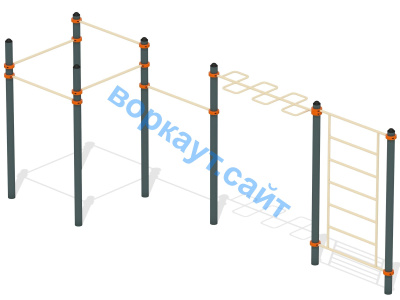Воркаут турники с шведской стенкой и рукоходом  ВС-21 в Луганске
