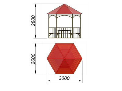 Беседка со столом и лавками МАФ 4121 в Луганске