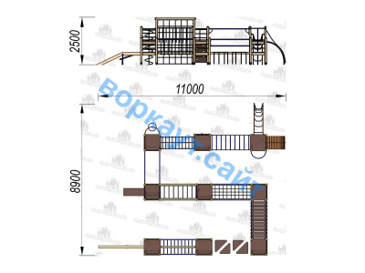 Детский спортивный комплекс Полоса препятствий ДСК 3116 в Луганске