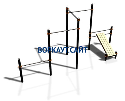 Воркаут комплекс разноуровневых турников со скамьей для пресса ВС-37 в Луганске