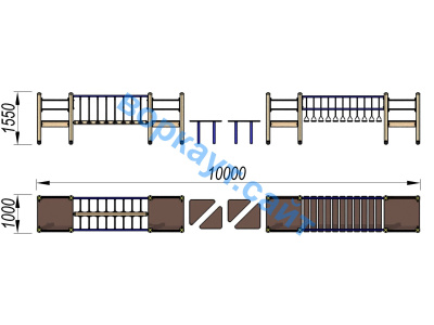Детский спортивный комплекс Двойной мостик ДСК 3115 в Луганске