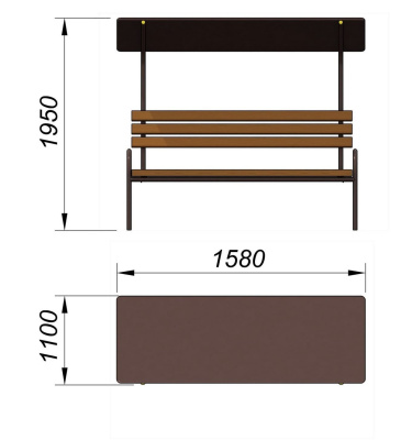 Лавочка под навесом МАФ 1607 в Луганске