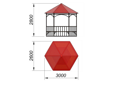 Беседка с лавками и полом МАФ 4122 в Луганске