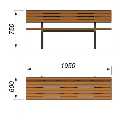 Диван уличный МАФ 1608 в Луганске