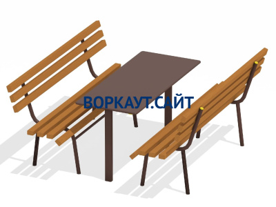 Дачный комплект из 2 лавочек и стола МАФ 1620 в Луганске
