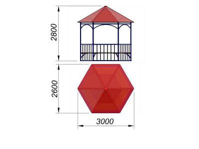 Беседка с лавками МАФ 4120 в Луганске