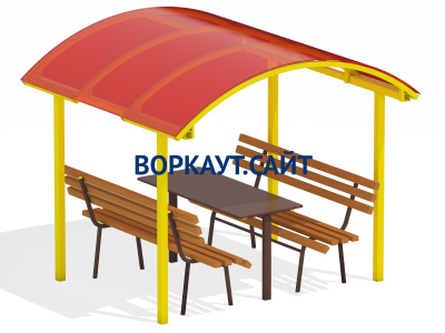 Стол и лавки под навесом МАФ 4005 в Луганске