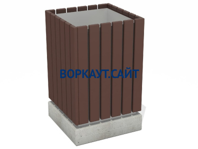 Урна деревянная квадратная с бетонным основанием МАФ 1633 в Луганске
