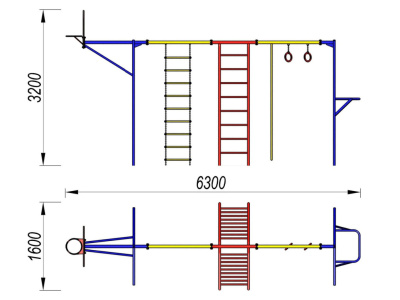 Гимнастический комплекс с баскетбольным щитом МАФ 3001 в Луганске Гимнастический комплекс с баскетбольным щитом МАФ 3001 в Луганске